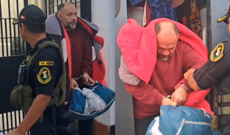 ¡Desencajado y enmarrocado! Así fue el traslado de Jackson Mora al penal Ancón 1 junto a otros detenidos