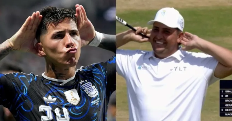 Un golfista argentino festejó un birdie en el hoyo 18 del Abierto Británico imitando a Enzo Fernández: la reacción del público