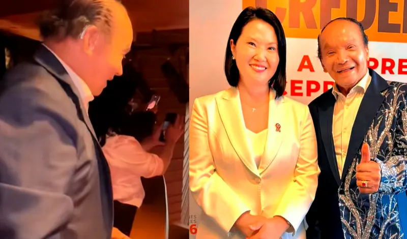 ¡Puro show! Viralizan video del preciso momento en que Melcochita le grita a Keiko Fujimori "siempre estaré contigo" en la entrega de credenciales