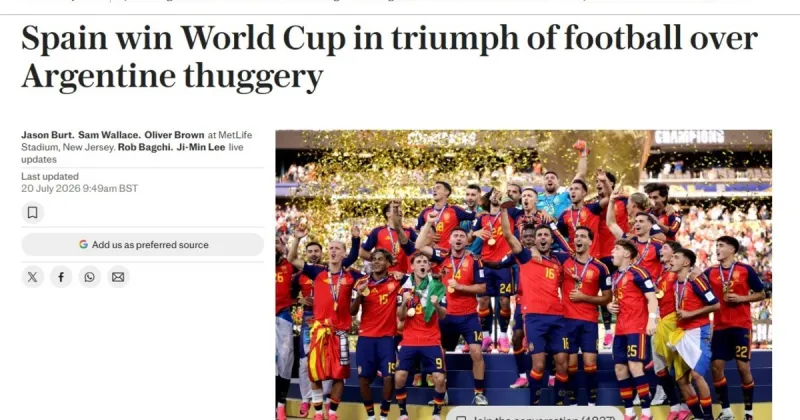 La prensa internacional celebró el título de España y cuestionó con dureza a la Argentina: "Fútbol 1, criminales 0"