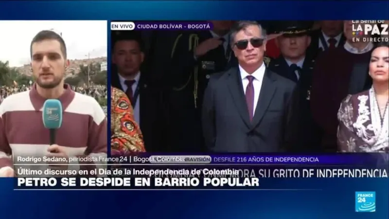 Petro encabeza su último desfile del Día de la Independencia de Colombia como presidente