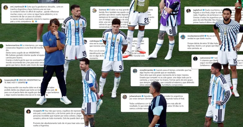 Dolor, agradecimiento, críticas, "conspiraciones infundadas" y los que eligieron el silencio: uno por uno, todo lo que dijeron los jugadores de Argentina tras la final del Mundial