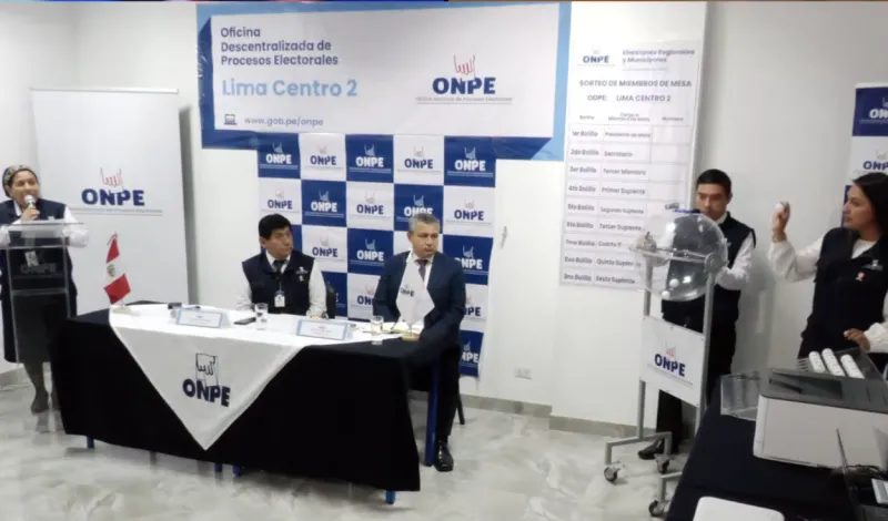 ONPE realizó sorteo de miembros de mesa: más de 800 mil peruanos fueron escogidos para las Elecciones Regionales y Municipales 2026