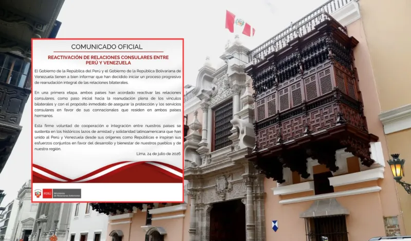 Cancillería anuncia acuerdo para reactivar relaciones consulares entre Perú y Venezuela