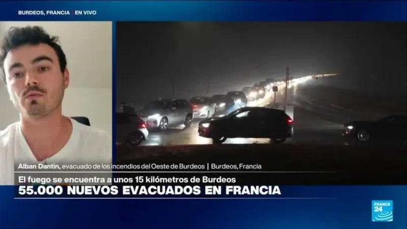 Así vivió la evacuación un residente del oeste de Burdeos por los incendios
