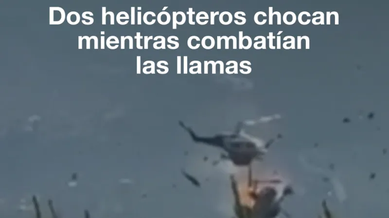 Dos helicópteros chocan mientras combatían los incendios en Grecia