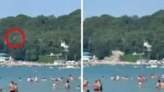Al menos 7 muertos y 40 heridos por el impacto de un dron ucraniano en una playa llena de bañistas en el mar Negro, según las autoridades rusas