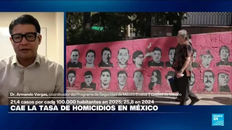 Armando Vargas: "Aunque la tasa de homicidios cayó en México, los casos siguen siendo altos"
