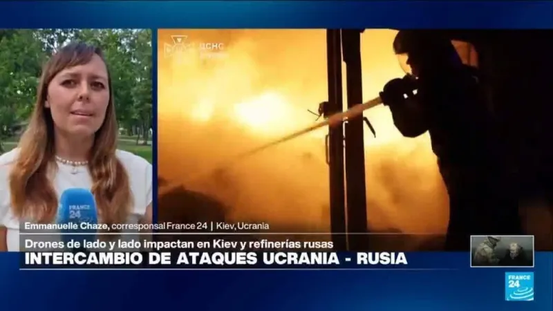 Ataques cruzados entre Rusia y Ucrania impactan Kiev y refinerías en Rusia
