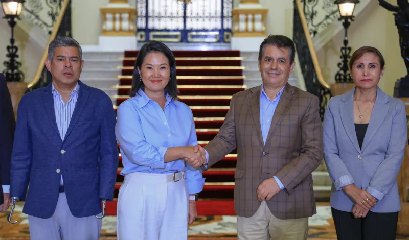 Keiko Fujimori se reúne en Palacio de Gobierno con Tomás Gálvez y Patricia Benavides