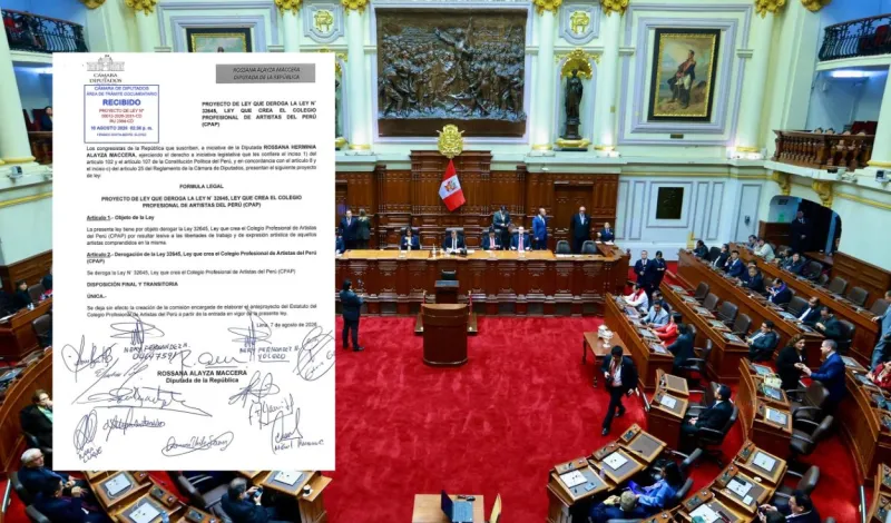 Congreso: presentan proyecto de ley para derogar la creación del Colegio Profesional de Artistas del Perú