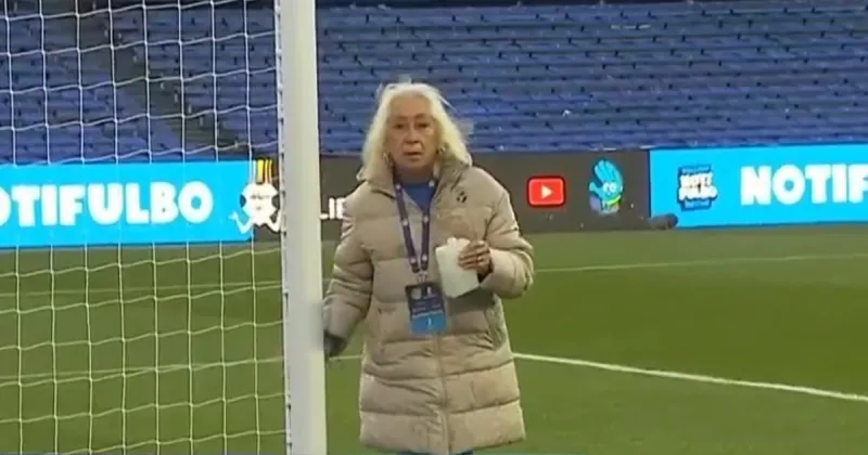 La misteriosa mujer que regó en agua bendita los arcos del Gigante de Arroyito en la previa ante Corinthians