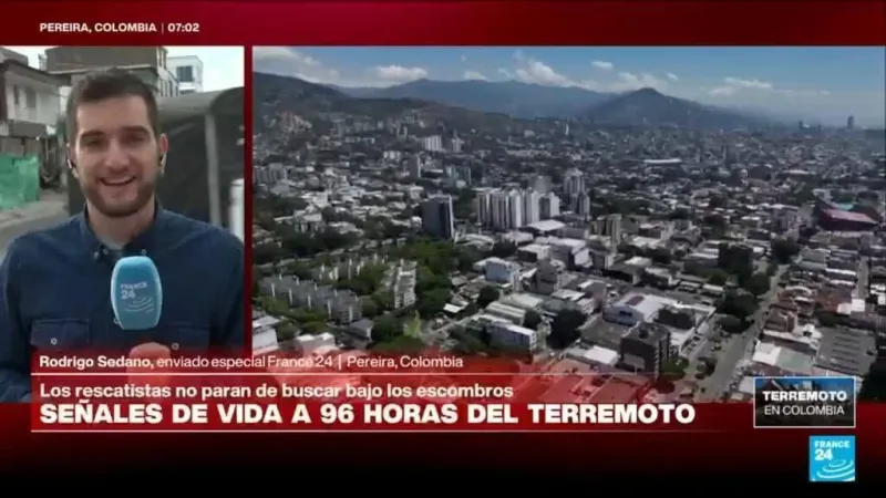 Informe desde Pereira: hay señales de vida tras 96 horas del terremoto en el hotel Dibeni