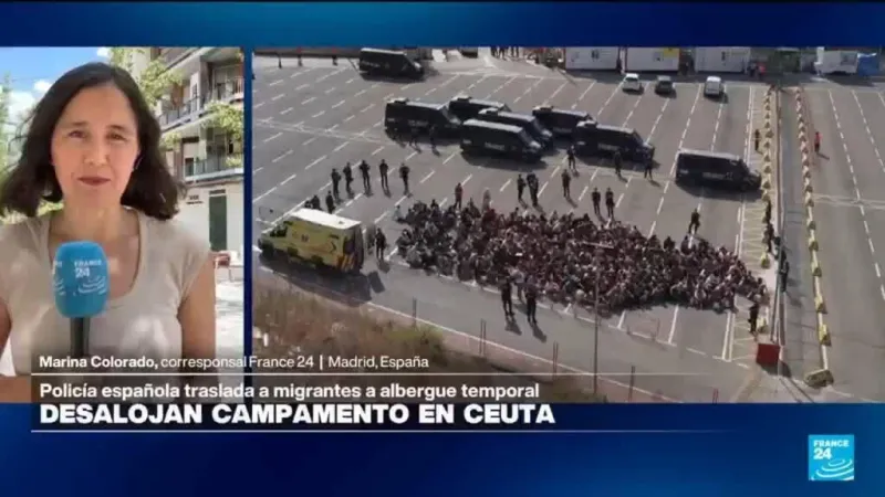 Autoridades españolas desalojan la playa del Trampolín en Ceuta y habilitan albergues temporales