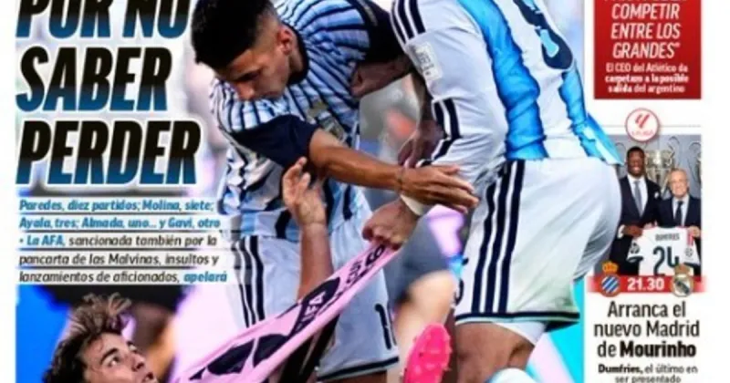 “Duro castigo por no saber perder”: la lapidaria portada de Marca por las sanciones de la FIFA a la Selección Argentina
