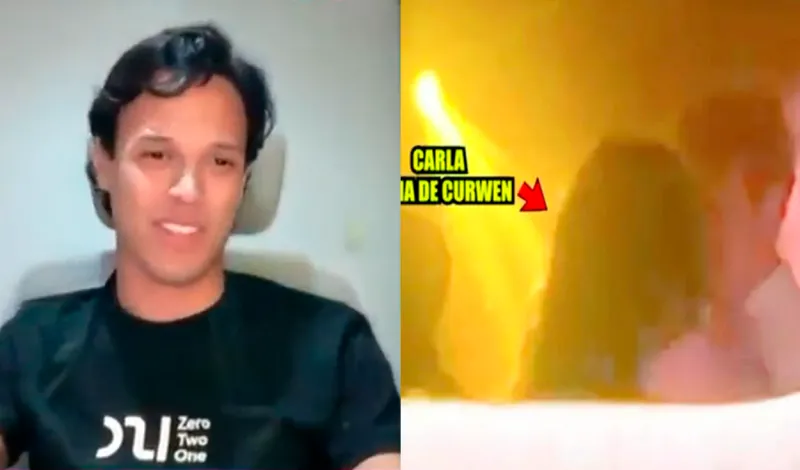 Alonso Grimaldo sorprende al revelar que conoce quién grabó su beso con Carla Campos Salazar, exprometida de Curwen: “Estaba dentro del box”