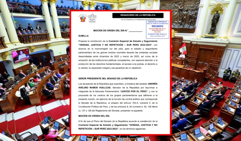 Juntos por el Perú plantea comisión de verdad y justicia para investigar las protestas del sur de 2022-2023