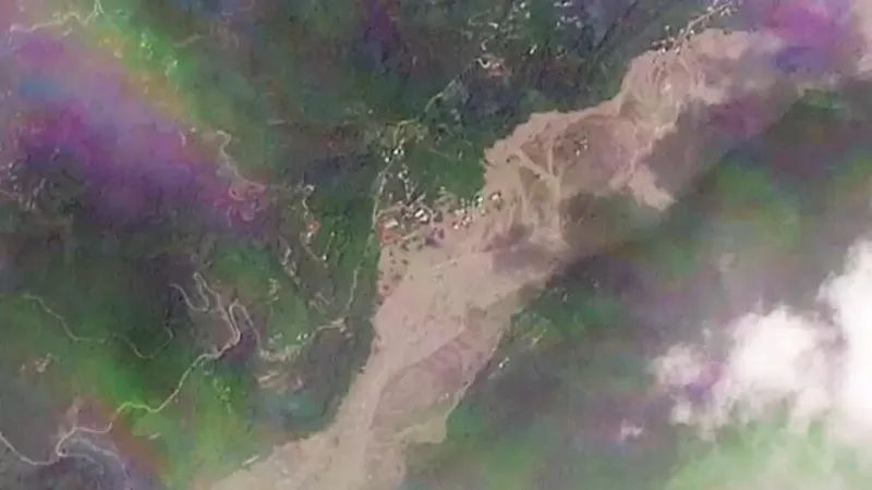 Imágenes satelitales muestran la devastación por inundaciones entre Nepal y el Tíbet