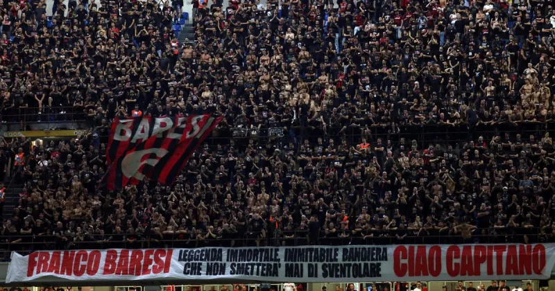 Cómo fue el emotivo homenaje a Franco Baresi en el Giuseppe Meazza antes del partido del Milan: "Adiós capitán"