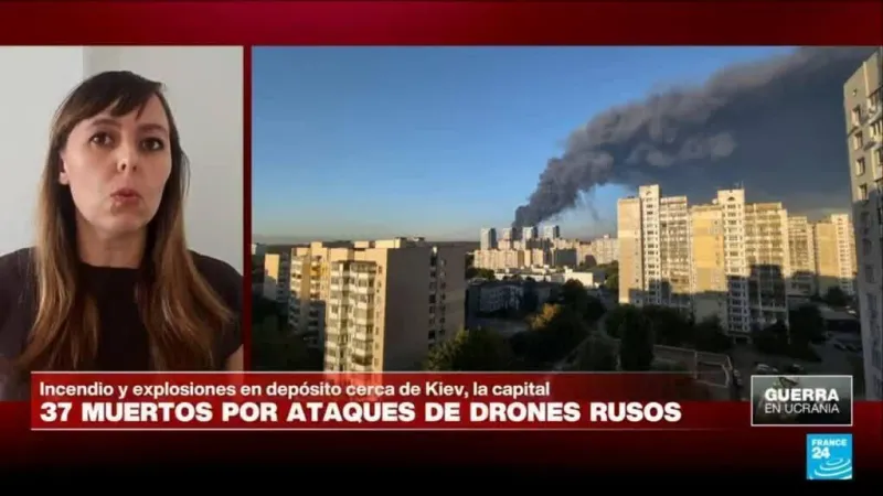 Informe desde Kiev: ataque ruso con drones provoca incendio y explosiones, reportan varios muertos