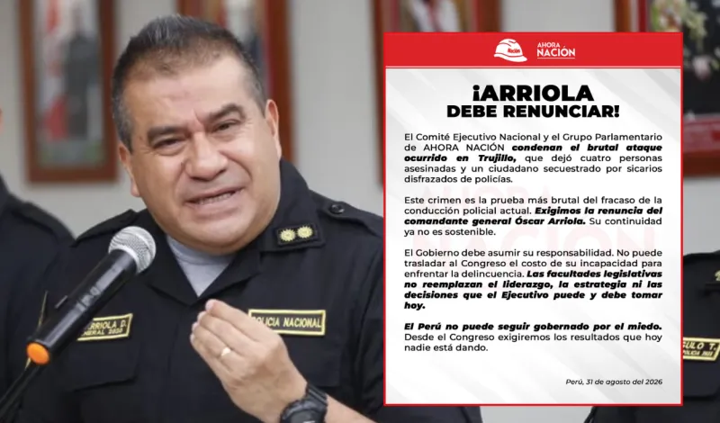 Ahora Nación exige la renuncia de Arriola: "Las facultades legislativas no reemplazan decisiones del Ejecutivo"