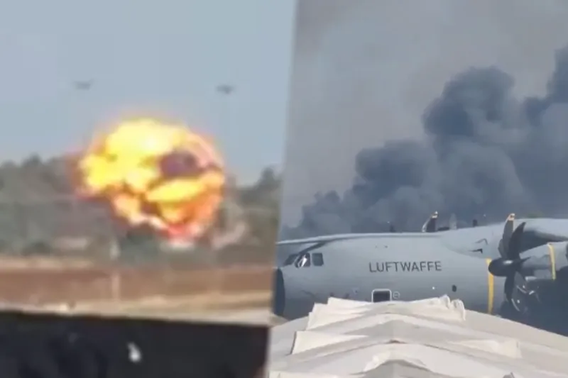 Se estrella un caza delante de miles de personas durante una exhibición aérea cerca de Atenas