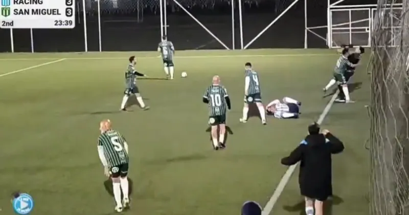 Violenta agresión en el fútbol Senior: un jugador golpeó al juez de línea y lo dejó inconsciente en Racing - San Miguel