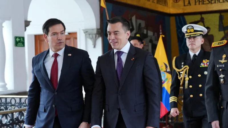 Rubio en Ecuador: el Gobierno de Trump acuerda con Noboa endurecer la lucha contra el narcotráfico