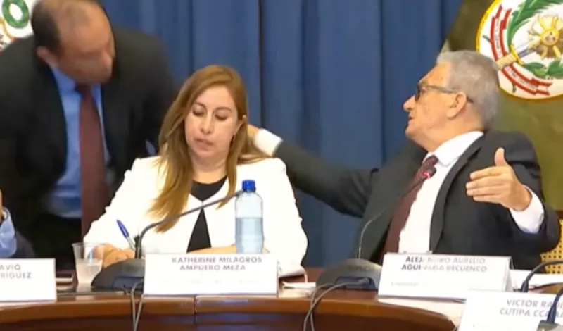 Alejandro Aguinaga agrede a trabajador del Congreso durante la sesión de Comisión de Justicia