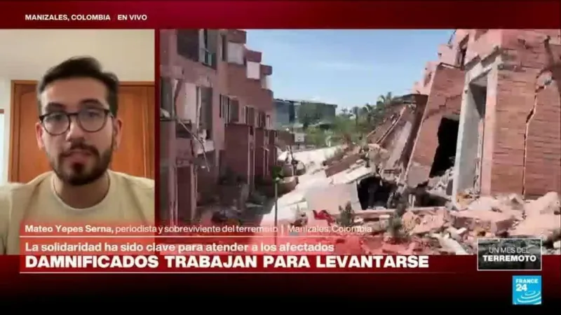 Mateo Yepes Serna: "Recuerdo el polvo y el barro que tenía encima tras el terremoto en Colombia"