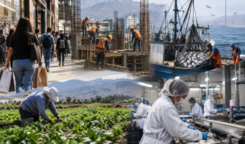 Economía peruana creció 3,56% en julio, pero pesca, agro e industria frenaron un mayor avance